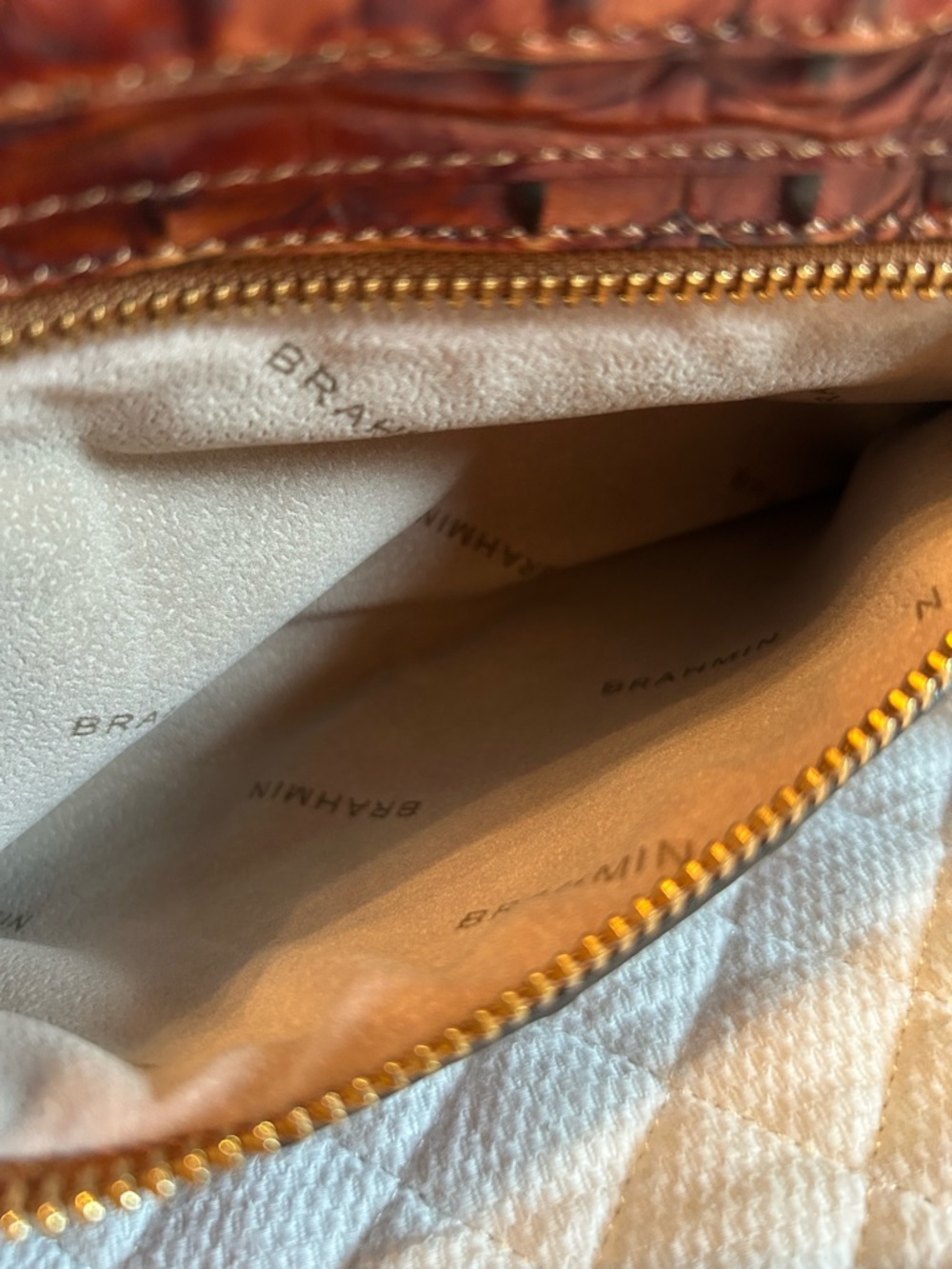 Brahmin Anna Wristlet in Pecan Melbourne - Picture 6 of 16